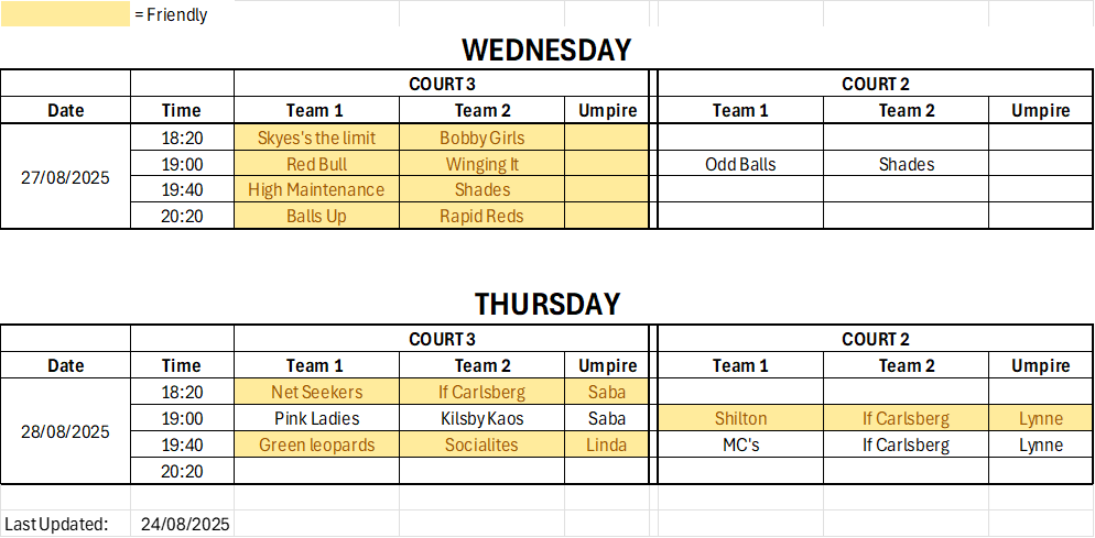 Fixtures Aug 24-08